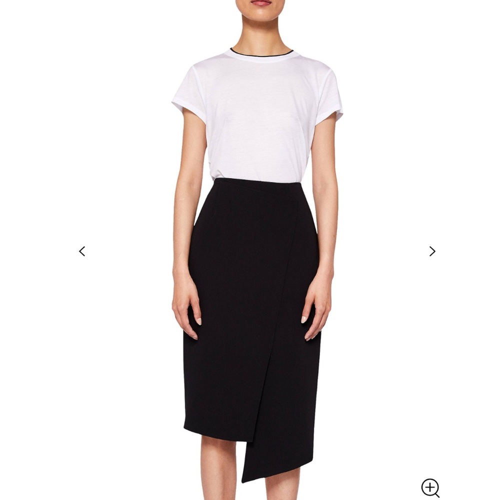 NWOT Ted Baker Black Uneven Hem Pencil Skirt